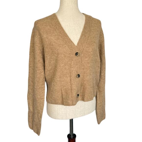 Tan preppy cardigan sweater classy causal - new - Picture 4 of 4